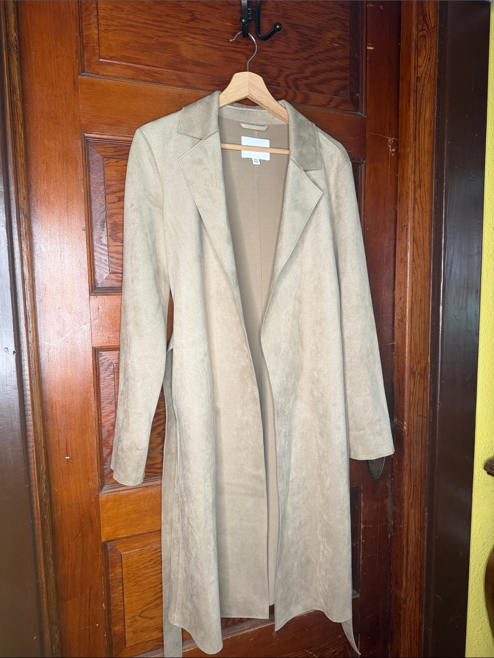 Banana Republic 2 VEGAN SUEDE WRAP COAT, one brown and one stone color